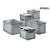 thumbnail of PROREGAL Eurobehälter mit geschlossenem Griff | HxBxT 7,5x30x40cm | 9 Liter | Grau | Eurobox, Transportbox, Transportbehälter, Stapelbehälter