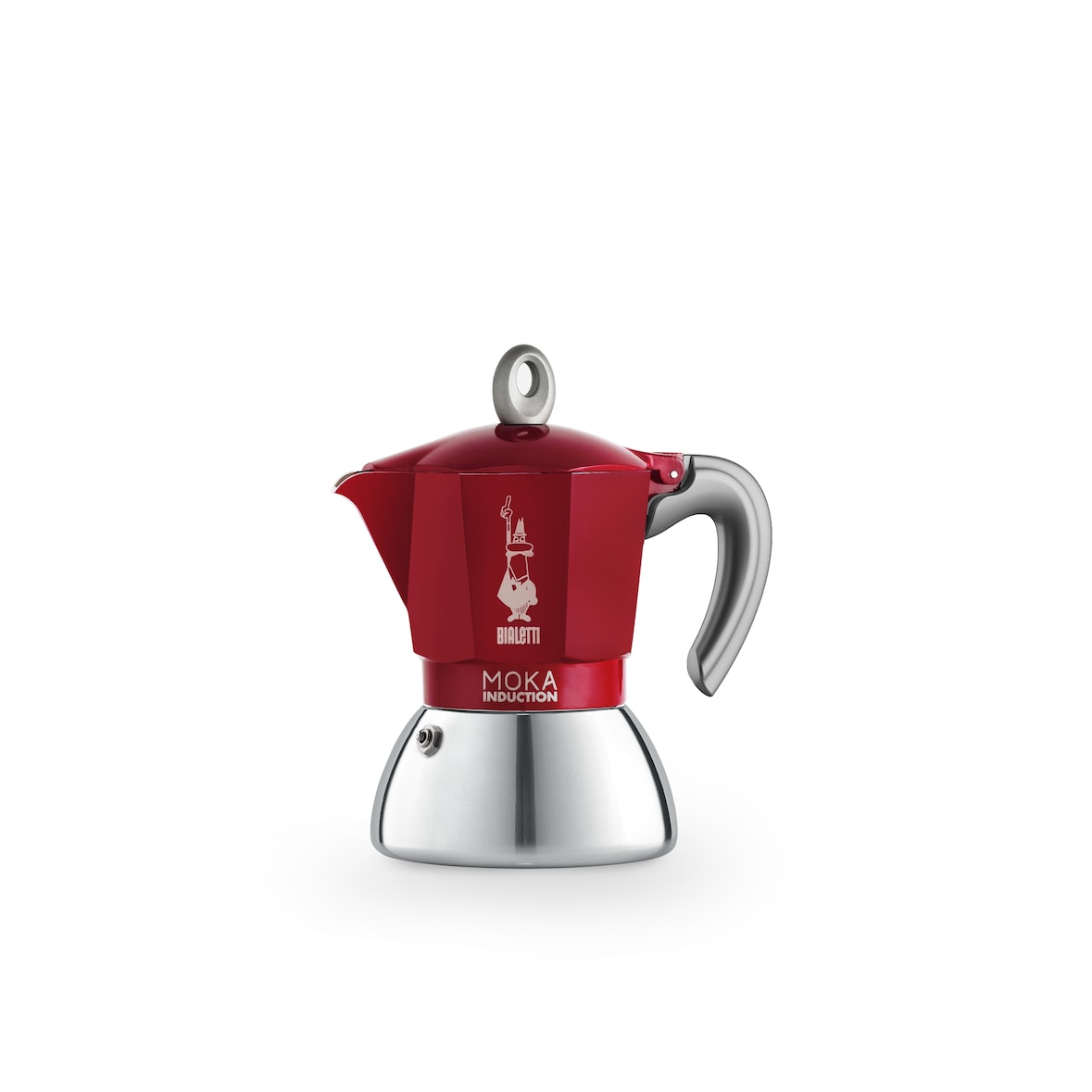 nueva moka para induccion 4 tazas roja