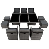 thumbnail of tectake Conjunto de ratán sintético Nueva York  gris - 403821