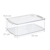 thumbnail of Relaxdays Kühlschrank Organizer, 2er Set, Kühlschrankeinsätze mit Deckel & Datum, HxBxT: 10,5 x 21 x 33 cm, transparent