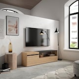 thumbnail of Mueble TV, Televisión, 150x35x45cm, Para TV hasta 65", Con almacenamiento, Roble y negro _ 53_9