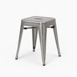 thumbnail of Lot de 4 tabourets bas industriels métal brut - Hauteur 46 cm