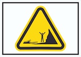 thumbnail of Schild Warnung auflaufende Tide Symbol A0 Rückseite selbstklebend