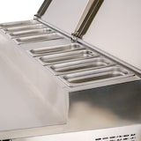thumbnail of Romux® Saladette Kühltisch mit 3 Türen 180x70 cm für 10 GN 1/3 Behälter mit Umluftkühlung | Zubereitungstisch aus Edelstahl mit Kapazität 417 L