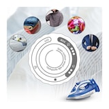 thumbnail of Clatronic DB 3706 Plancha Ropa Vapor Sin Cable, Suela Cerámica, 7 Funciones, 56 boquillas vapor, Termostato Regulable 2400W Azul