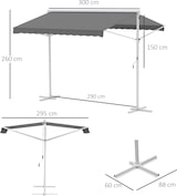 thumbnail of Toldo de Pie 300x295x255 cm Ajustable Portátil Poliéster Jardín Terraza Gris
