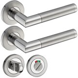 thumbnail of Türgriff Edelstahl Türgarnitur Türdrücker Türbeschlag Türklinke Innentür Bad WC ELEN WC Garnitur-SET