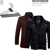 thumbnail of Percha Metal con Barra de Madera y Muescas | Color Negro | Antideslizantes y Resistentes | Perchas para Ropa | 60 Unidades