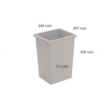 thumbnail of Hailo 13 Liter Inneneimer 1138999 dunkelgrau 207 x 242 x 350 mm