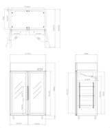 thumbnail of METRO PROFESSIONAL Doppeltüriger Gefrierschrank GFR1400G, 131.4 x 80.5 x 209 cm, 1260 L, silber
