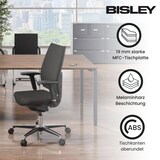 thumbnail of Bisley Cito höhenverstellbarer Schreibtisch 200x80 cm, Tischplatte in grau, Gestell in Weiß - PC Tisch für's Büro manuell höhenverstellbar,