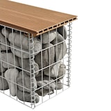 thumbnail of Helloshop26 - Panca da giardino in gabbione 100 x 30 x 5 cm teak marrone chiaro 03_0006436