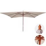 thumbnail of Sonnenschirm Florida, Gartenschirm Marktschirm, 3x4m Polyester/Holz 6kg ~ creme