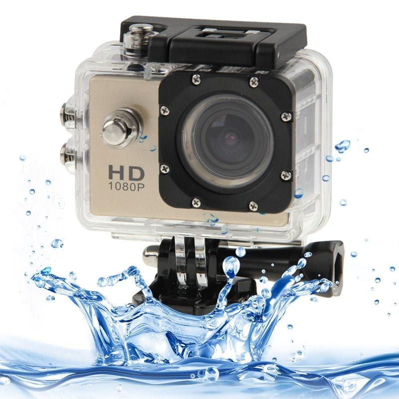 Camera Sport Full HD 1080P Étanche 30m Écran 2' Grand Angle 140° Or YONIS