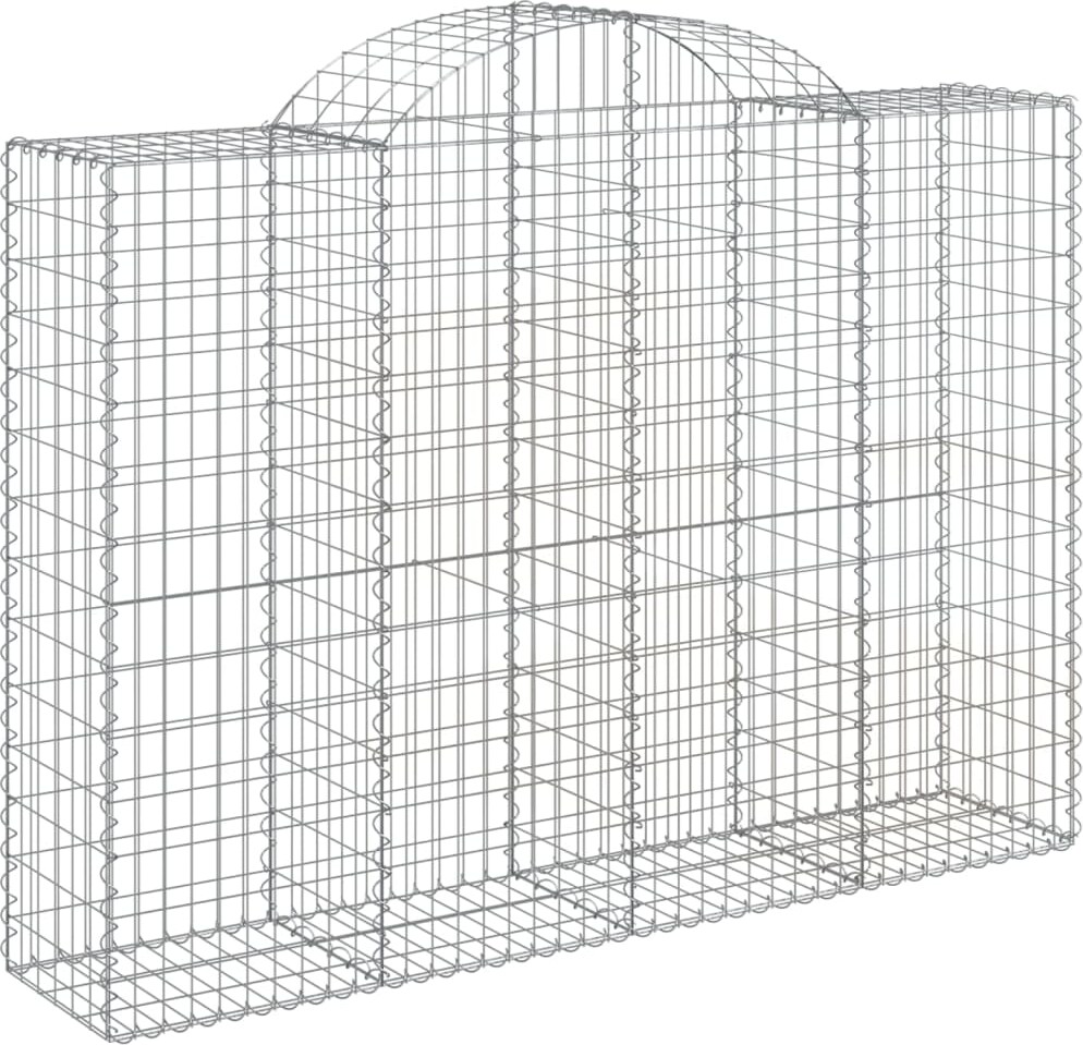 vidaXL Gabionen mit Hochbogen 4 Stk. 200x50x140/160cm Verzinktes Eisen