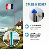 thumbnail of MONZANA® Aluminium Fahnenmast 6,50m mit Seilzug inkl. Flagge Flaggenmast Mast Flagge Alu