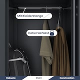 thumbnail of Umkleideschrank Spind OSLO - 4 Abteile mit Lüftungsschlitze | Umkleidespind Metall Schließfachschrank Garderobenspind, 185x80x45cm Anthrazit