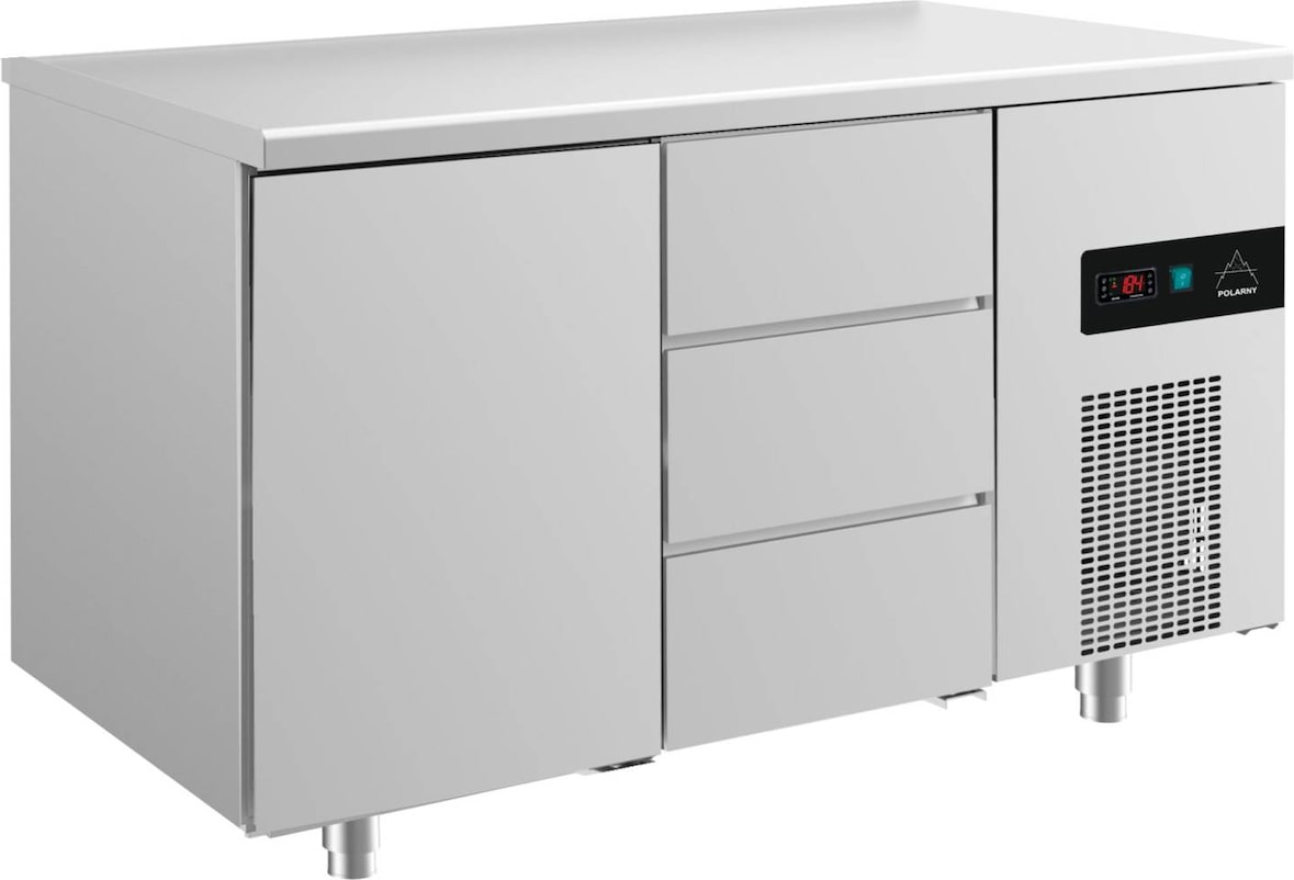 A&S Kühltisch -2 bis +8°C 1400x700x850mm mit 1x Tür und 1x drei Schubladen