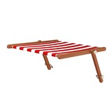 thumbnail of Gartenliege rot-weiß Strandliege Sonnenliege Holz Relaxliege Sonnendach Strandstuhl 10-314 S