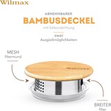 thumbnail of Wilmax Borosilikat Glas Krug mit Bambusdeckel, 1500ml