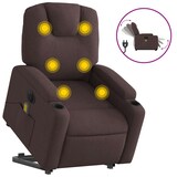 thumbnail of vidaXL Elektrischer Massagesessel mit Aufstehhilfe Dunkelbraun Stoff