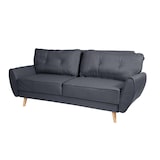 thumbnail of 3er-Sofa HWC-J19, Couch Klappsofa Lounge-Sofa, Schlaffunktion 203cm ~ Stoff/Textil anthrazit