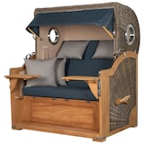thumbnail of Strandkorb - bene living - Königssee Teak Bullauge - PE grau - Modell 593 - inkl. Liftersystem