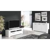 thumbnail of Dmora Anrichte Bellevue, Modernes Sideboard mit 3 Türen, Buffet im Wohnzimmer, Fernsehschrank, Sideboard für Wohnzimmer, 144x42h80 cm, Weiß