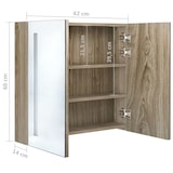 thumbnail of Helloshop26 - Armoire de salle de bain à miroir led 62 x 14 x 60 cm chêne 02_0006592
