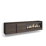 thumbnail of TV-Schrank, Lowboard, 212x50x35 cm, Für TV-Geräte bis zu 80", Elektrokamin XXL, Hängend, Dunkler Eiche und Schwarz