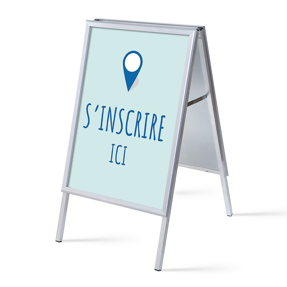 Showdown Kundenstopper - DIN A1 - Komplett-Set - S'inscrire Ici Französisch - Blau/Schwarz