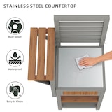 thumbnail of Outdoor-Schrank Massivholz Natur 74x54x149 cm mit Edelstahl-Arbeitsplatte