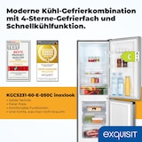 thumbnail of Exquisit Kühl-Gefrierkombination, Kühlschrank mit Gefrierfach, 4-Sterne-Gefrieren, 157 Liter, Schnellkühlen, KGC5231-60-E-050C inoxlook