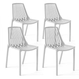 thumbnail of Set van 4 witte plastic stoelen - Oviala