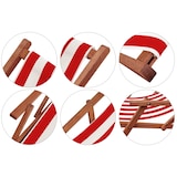 thumbnail of Gartenliege rot-weiß Strandliege Sonnenliege Holz Relaxliege Sonnendach Strandstuhl 10-314 S