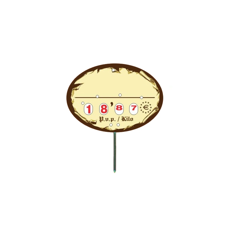Portaprecio Carniceria Mod. Ovalo Castellano - 12 ud.