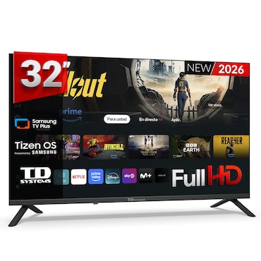 TD Systems - Smart TV 32 pulgadas Full HD. Samsung Tizen OS 8.0. Sintonizador triple (DVB-T2/C/S2). Samsung Gaming Hub. TV 2026 - M32FC22TIZEN