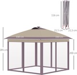 thumbnail of Carpa Plegable Exterior 3,3x3,3x2,85 m con Luces LED y Control Remoto Cenador de Jardín con 4 Mosquiteras Extraíbles y Bolsa de Transporte