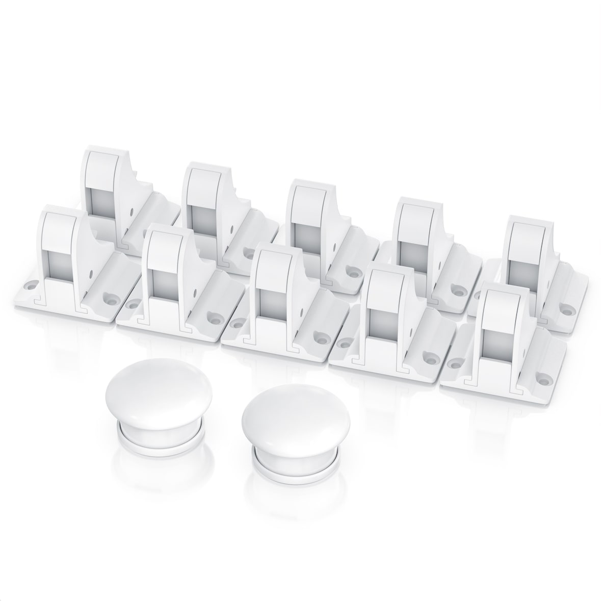 BEARWARE Babysicherung Schrankschloss - Schranksicherung Kindersicherung magnetisch - 10 Schlösser + 2 Magnet Schlüssel