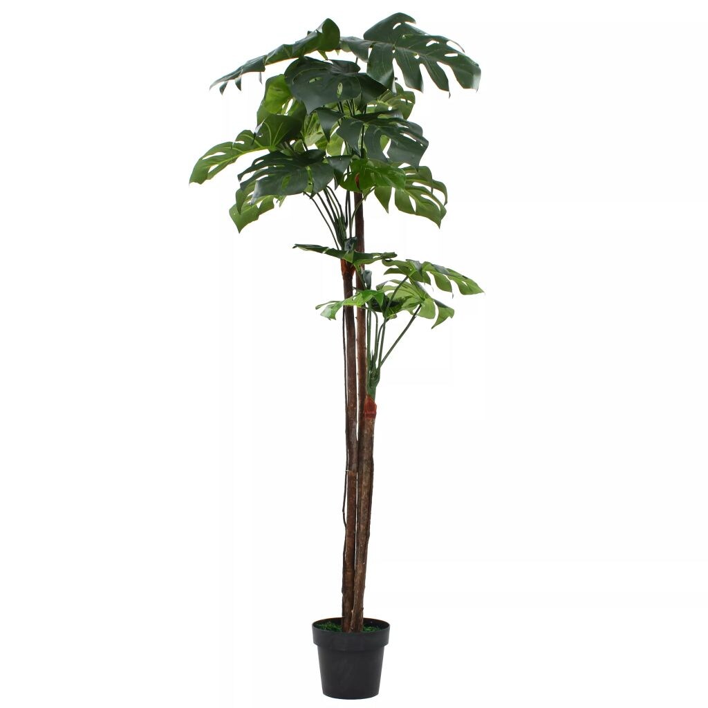 vidaXL Künstliche Monstera Fensterblatt mit Topf 170 cm Grün
