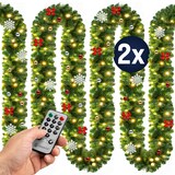 thumbnail of Casaria 2er Set Weihnachtsgirlande 80LEDs geschmückt mit Fernbedienung