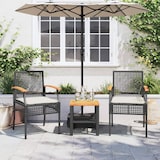 thumbnail of vidaXL 3-tlg. Bistro-Set mit Kissen Schwarz Poly Rattan Akazienholz