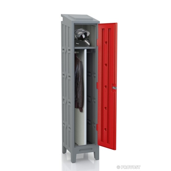 Vestiaire industrie salissante  en plastique PEHD Turquoise - Qualité alimentaire  - 1 colonne - L40 cm x P50 cm x H205 cm - PROVOST