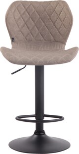 thumbnail of 2er Set Barhocker DIBEL - Stoff Taupe 47x51x88 cm Schwarz | Barstuhl Höhenverstellbar Mit Lehne Drehbar Tresenhocker Tresenstuhl Kneipenhocker