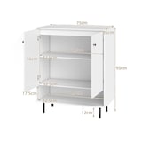 thumbnail of COSTWAY comodino in legno, cassetti con scaffali regolabili e 2 porte, armadio comodino, armadio a buffet, armadio cucina