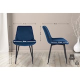 thumbnail of Set van 2 eetkamerstoelen Victoria Fluweel blauw