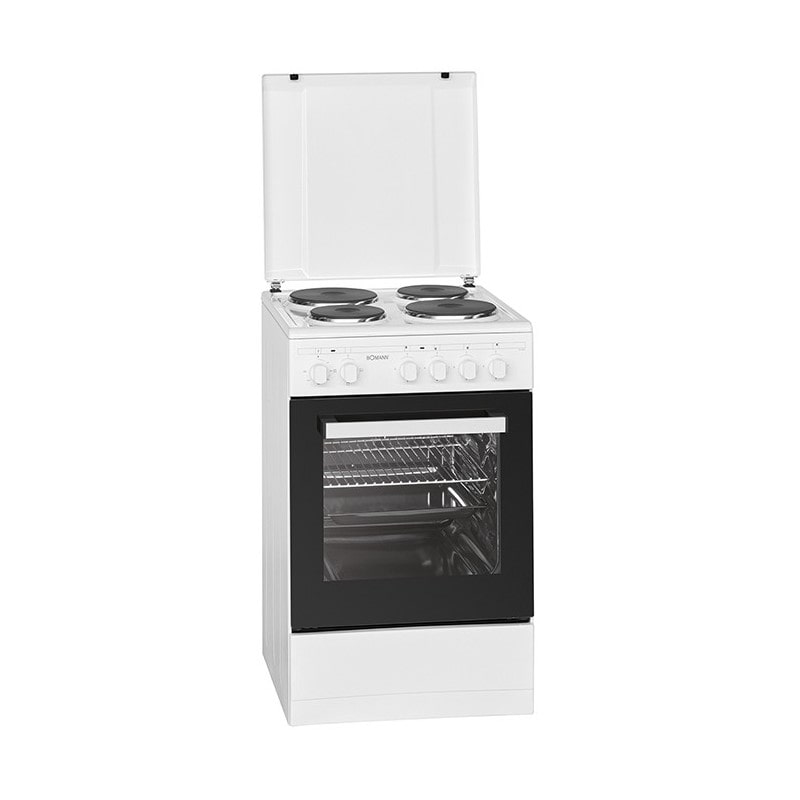 Cuisinière éléctrique 4 plaques et four de 48L  EH 561 blanc usage non-intensif Bomann
