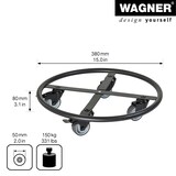 thumbnail of WAGNER Pflanzenroller SKELETT ROUND - Ø 38 x 8 cm, Soft-Rollen, innnen & außen, schwarz, Tragkraft 150 kg - 20701201