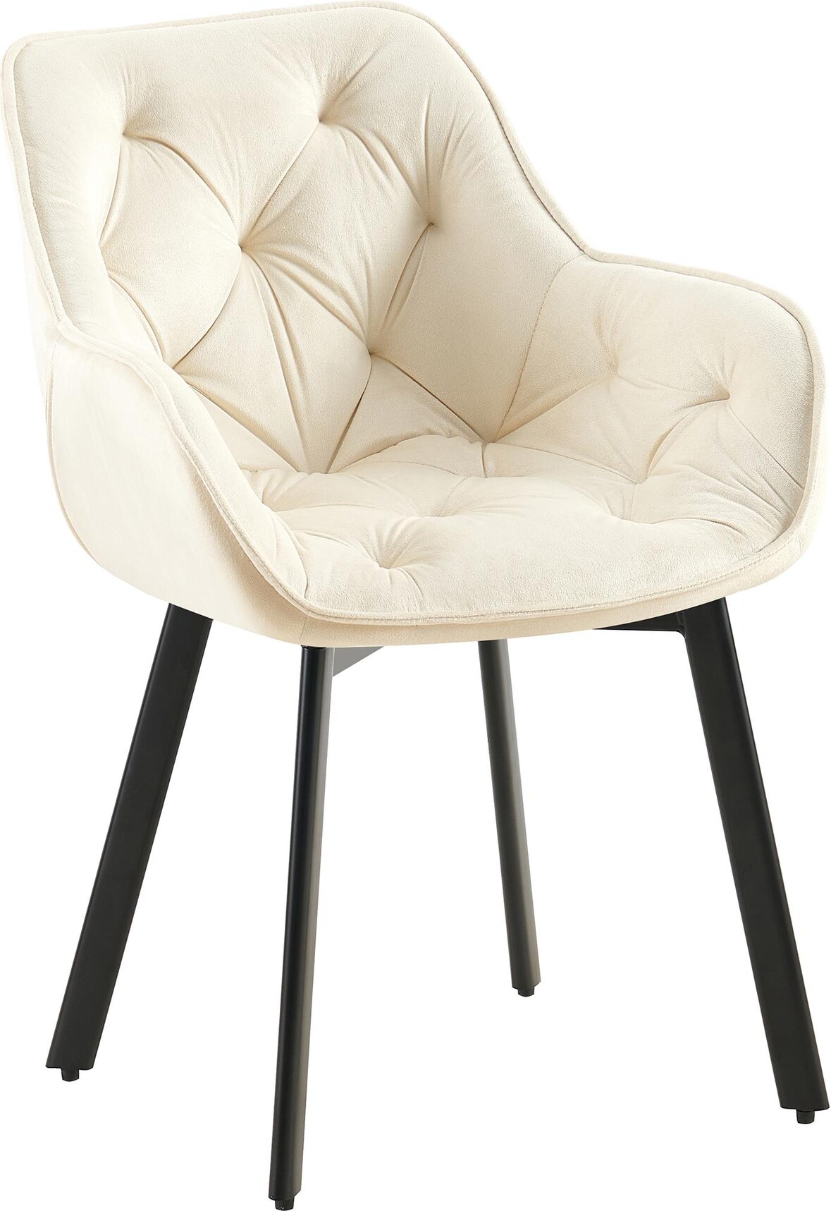 CHEFGASTRO Esszimmerstuhl CADIZ Samt HxBxT 84x57x62cm Samt Creme Küchenstuhl