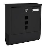 thumbnail of Briefkasten Wandbriefkasten Postkasten mit Zeitungsrolle Namensschild schwarz D1